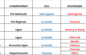 Matchs du week end