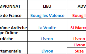 Matchs du week end