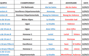 Matchs du week end