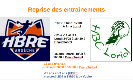 Reprise des entraînements
